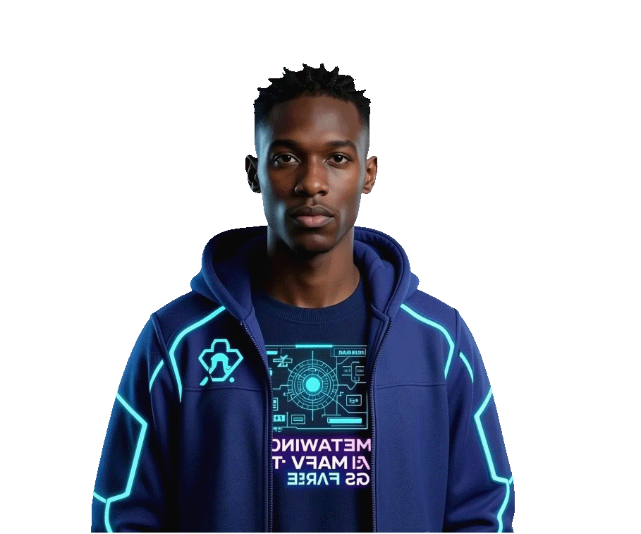 AVATUS avatar wearing a blue hoodie.