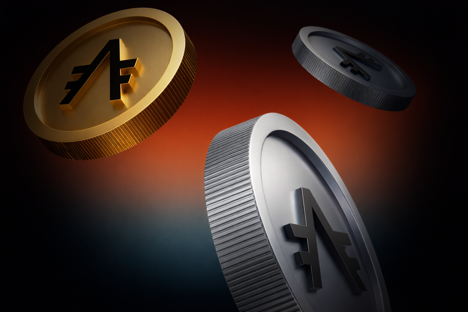 Gold and silver Afrix coins.